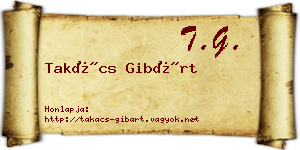 Takács Gibárt névjegykártya
